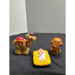 Little People Nativity Set 3-Piece 2005 Mattel Baby Jesus Camel & Shepherd Repla
